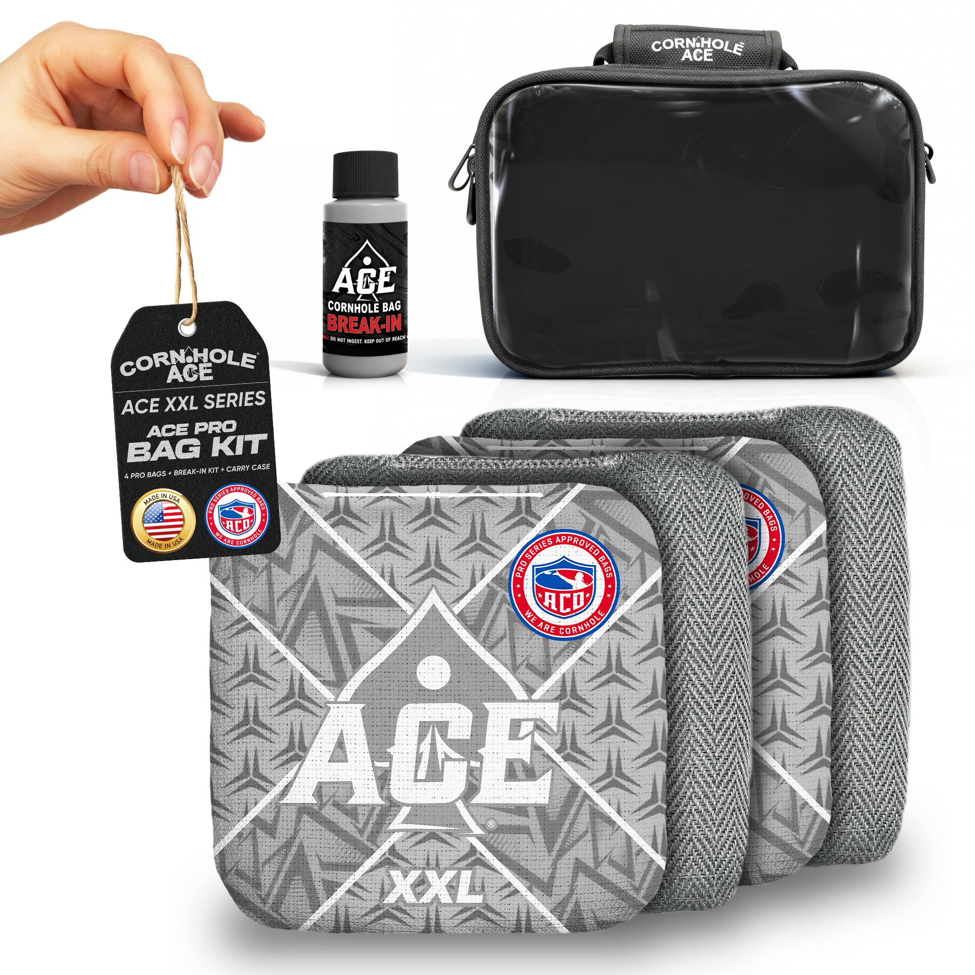 ACE XXL Series Silver Carpet ACO Pro Approved Cornhole Bag Kit | 4