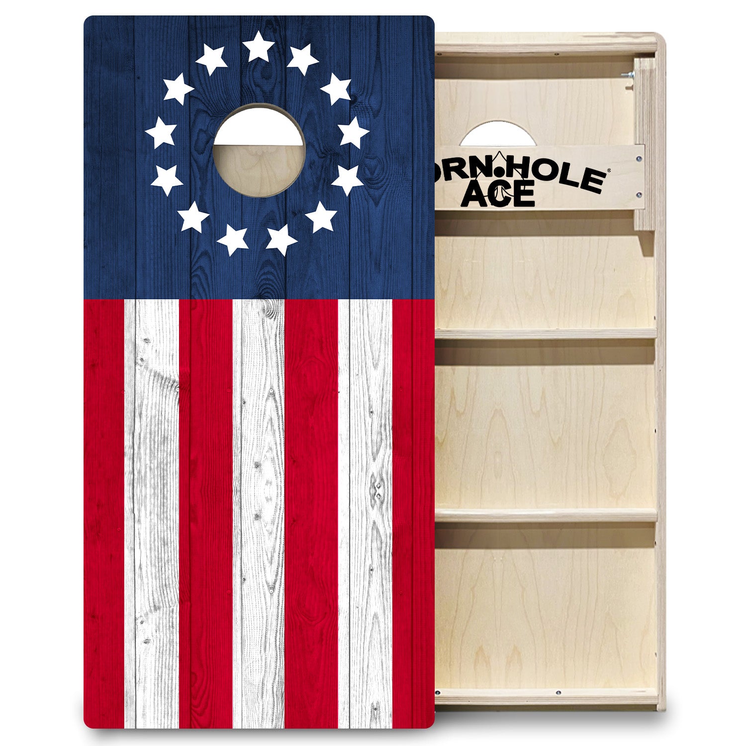 Betsy Ross Flag Cornhole Board Set | Professional – CornholeAce