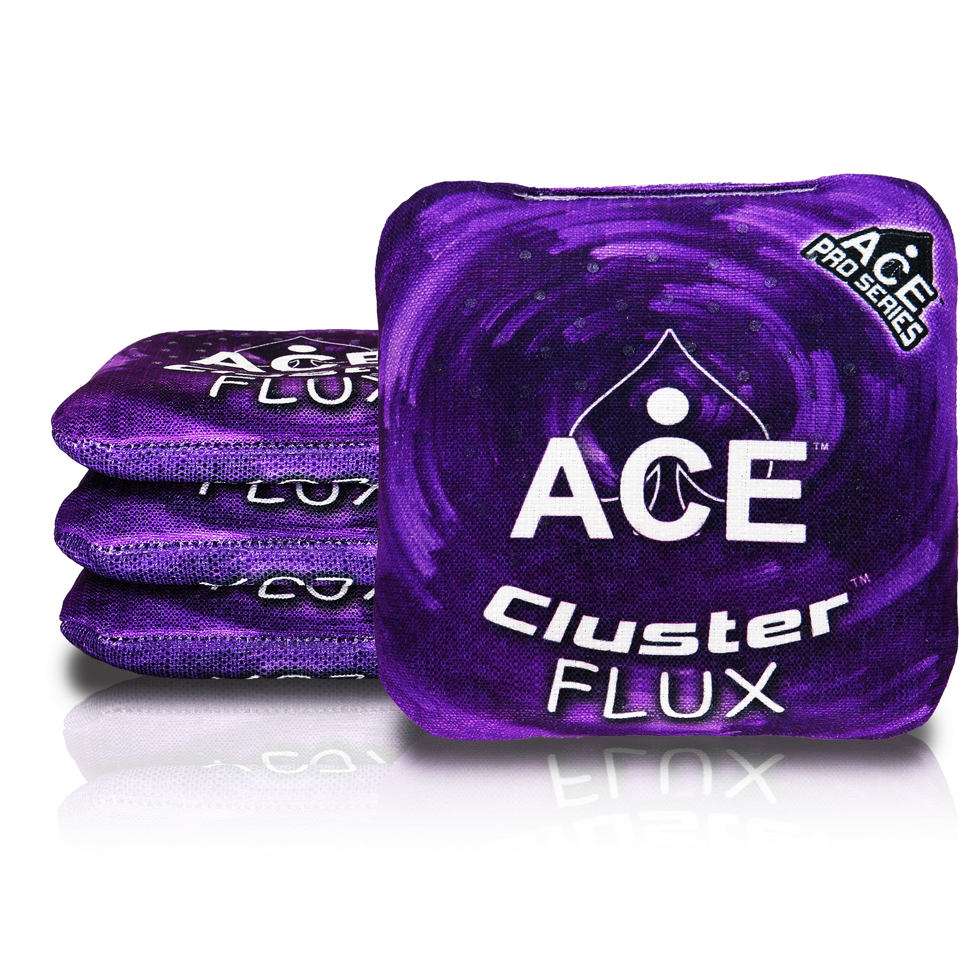 Cluster Flux Purple Cornhole Bags | ACE Pro Stamped, Set of 4