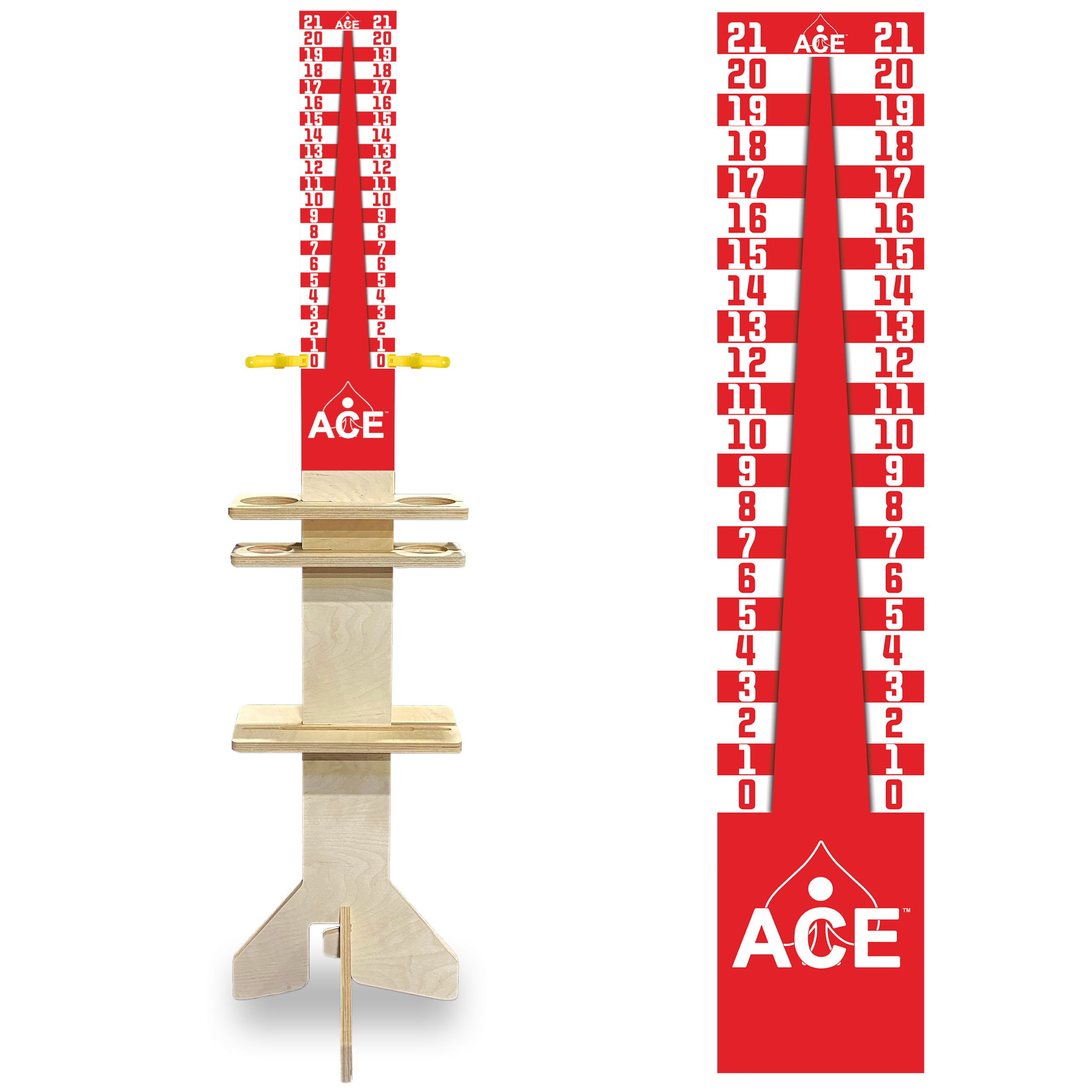 Elite Cornhole Scoreboard Triangle Edition | 5.5 ft., Red/White