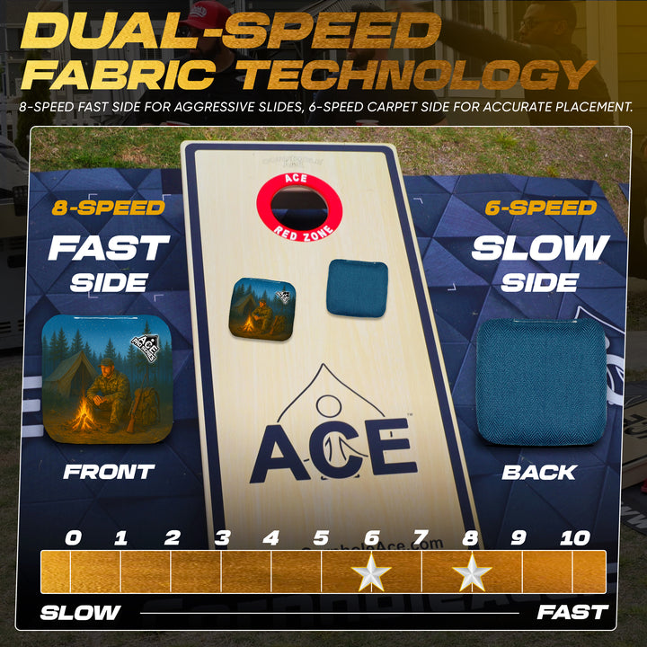 Fireside Watch - Navy Blue Carpet - ACE Pro Carpet Cornhole Bags