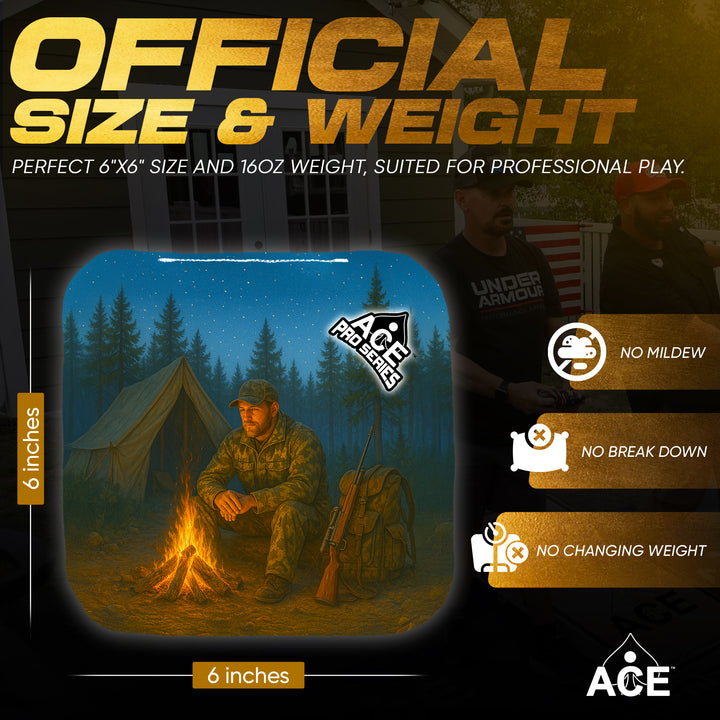 Fireside Watch - Navy Blue Carpet - ACE Pro Carpet Cornhole Bags