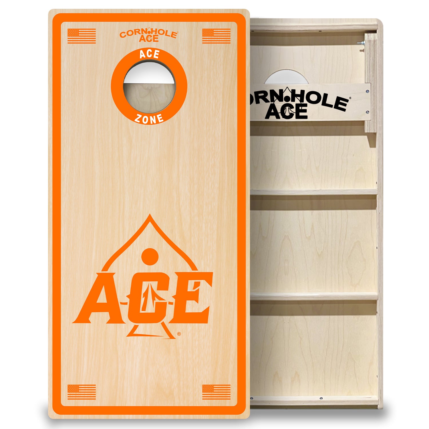 ACE Zone - Orange - Cornhole Board Set - Professional – CornholeAce