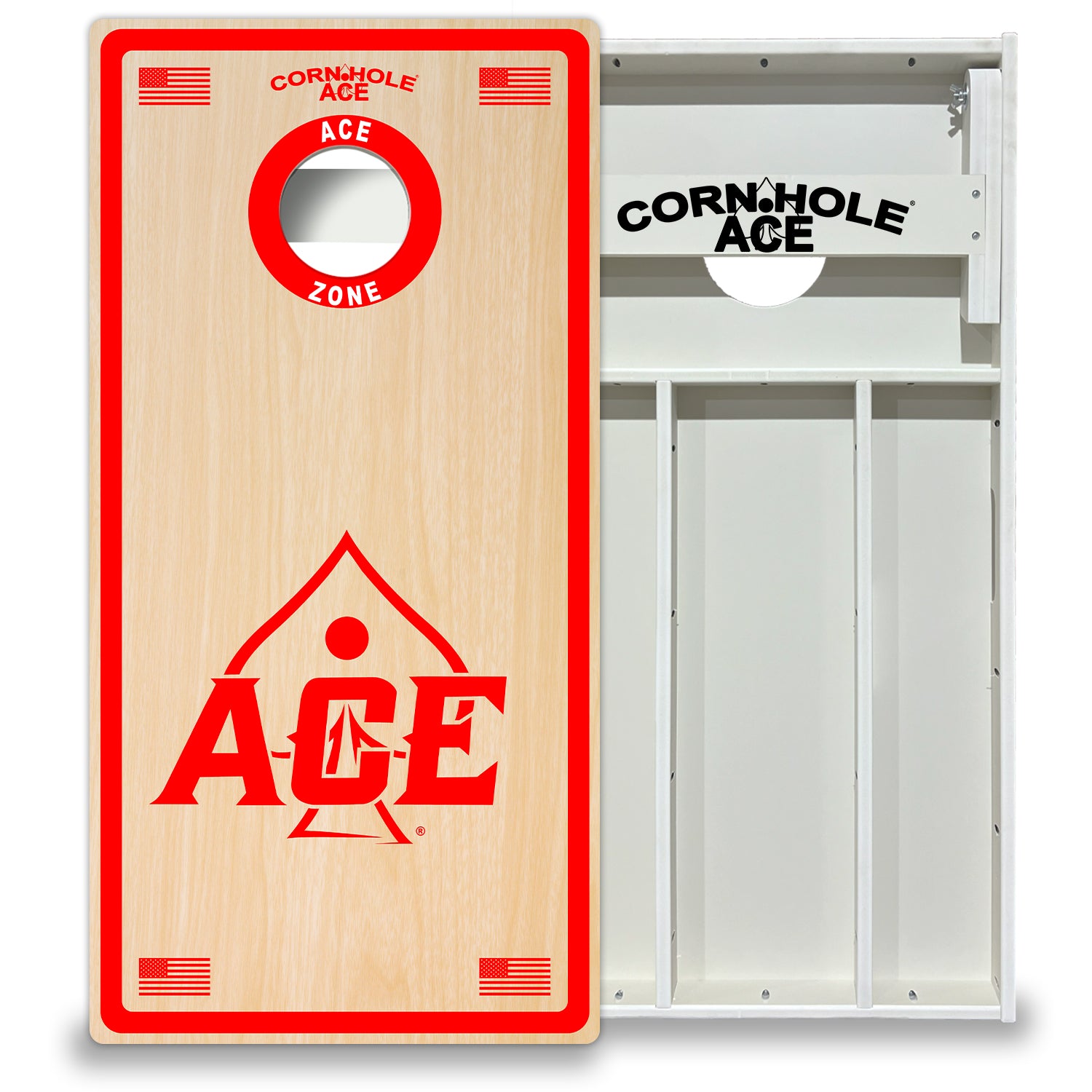 ACE Zone - Red Cornhole Board Set | All Weather – CornholeAce