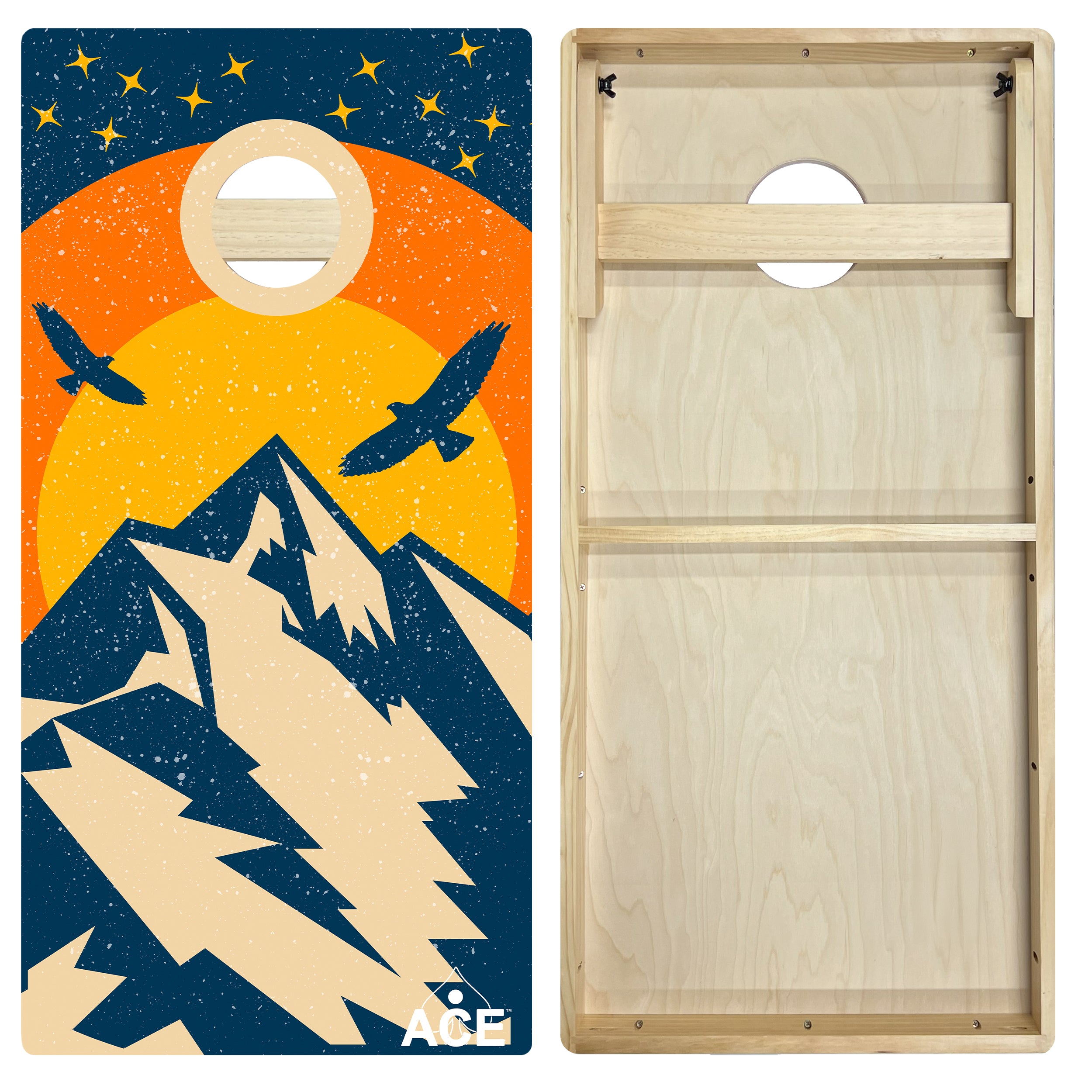 Sunset Mountain Design Cornhole Board Set | Intermediate – CornholeAce