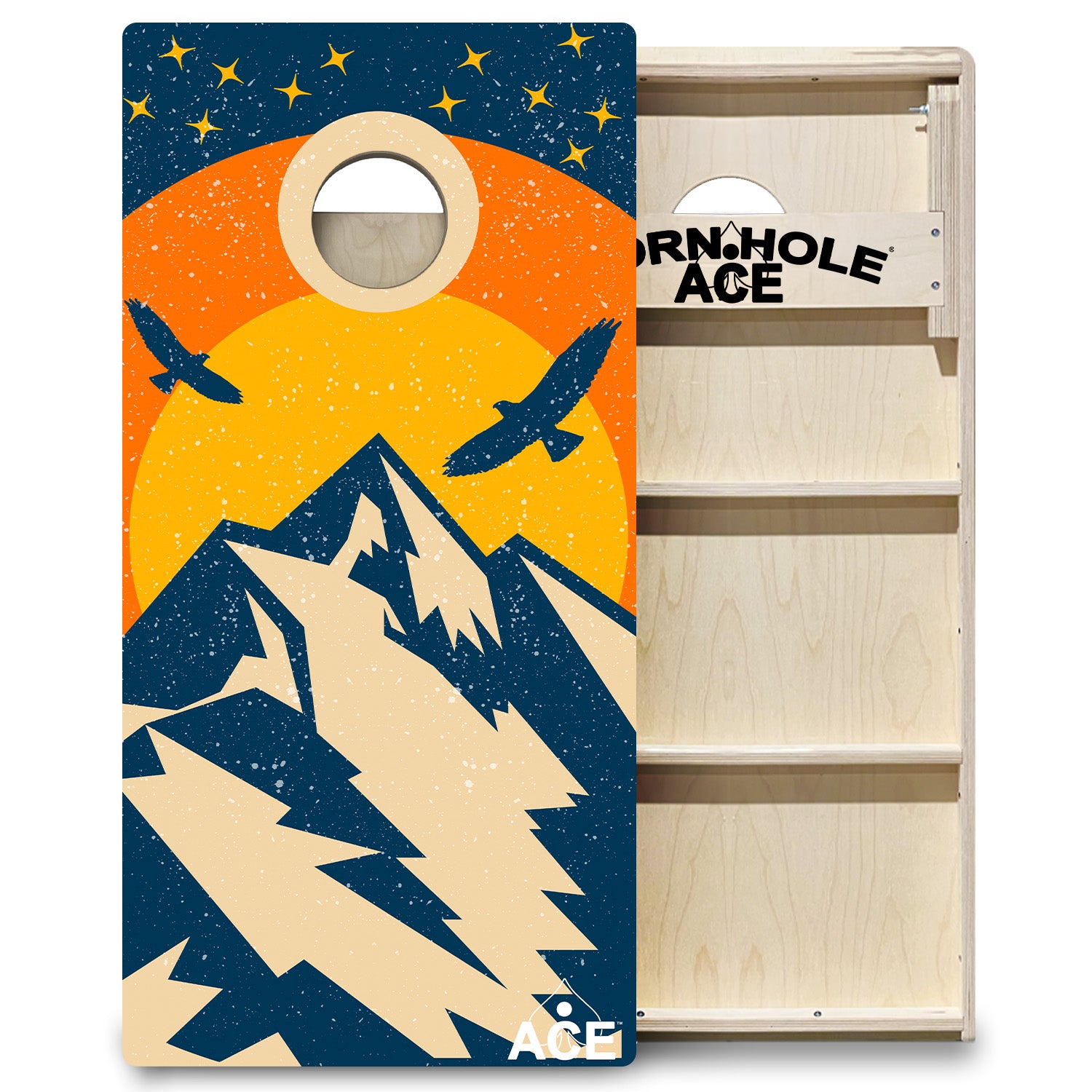 Sunset Mountain Design Cornhole Board Set | Professional – CornholeAce
