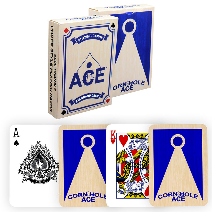 Cornhole Inspired Poker-Style Standard Playing Cards - Blue Triangle