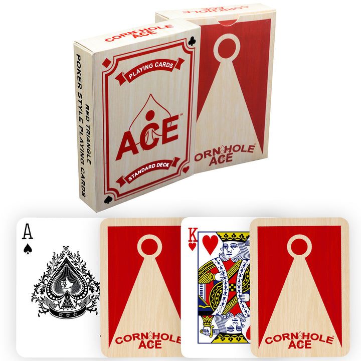 Cornhole Inspired Poker-Style Standard Playing Cards - Red Triangle