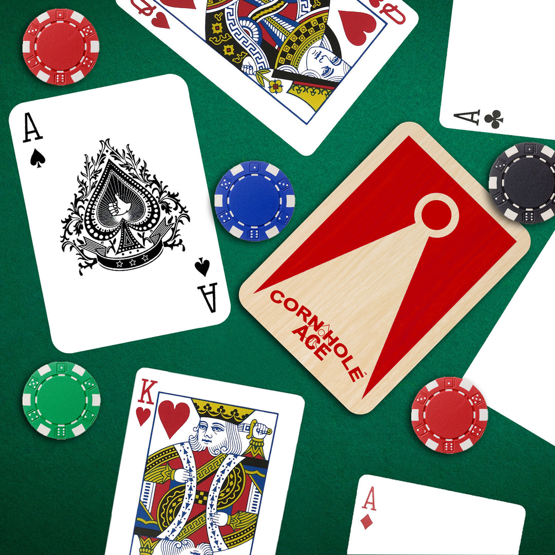 Cornhole Inspired Poker-Style Standard Playing Cards - Red Triangle