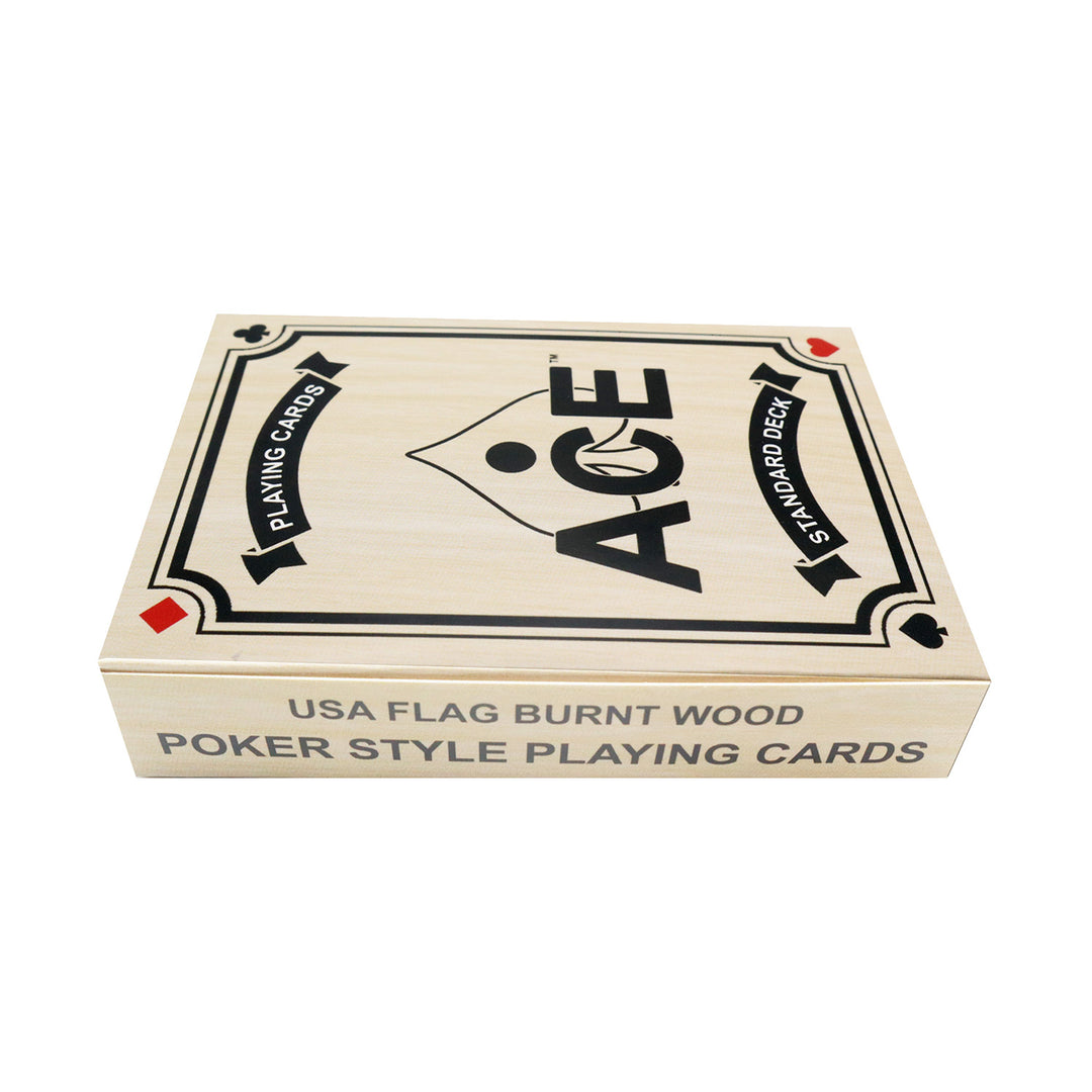 Cornhole Inspired Poker-Style Standard Playing Cards - Burnt Wood USA Flag