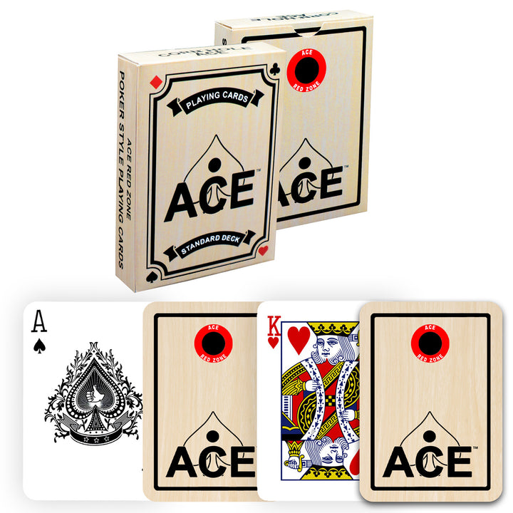 Cornhole Inspired Poker-Style Standard Playing Cards - ACE Red Zone