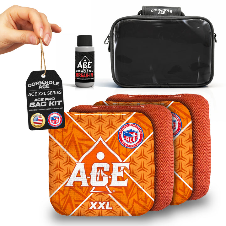 ACE XXL Series - Orange Carpet - ACO Pro Approved Cornhole Bags - Bag Kit: 4 Pro Bags (5/9 Speed)