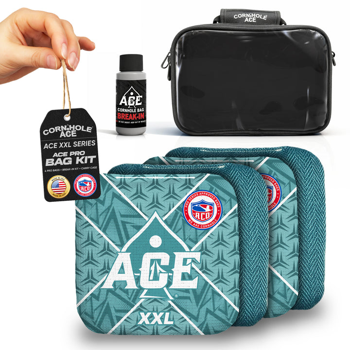 ACE XXL Series - Teal Carpet - ACO Pro Approved Cornhole Bags - Bag Kit: 4 Pro Bags (5/9 Speed)