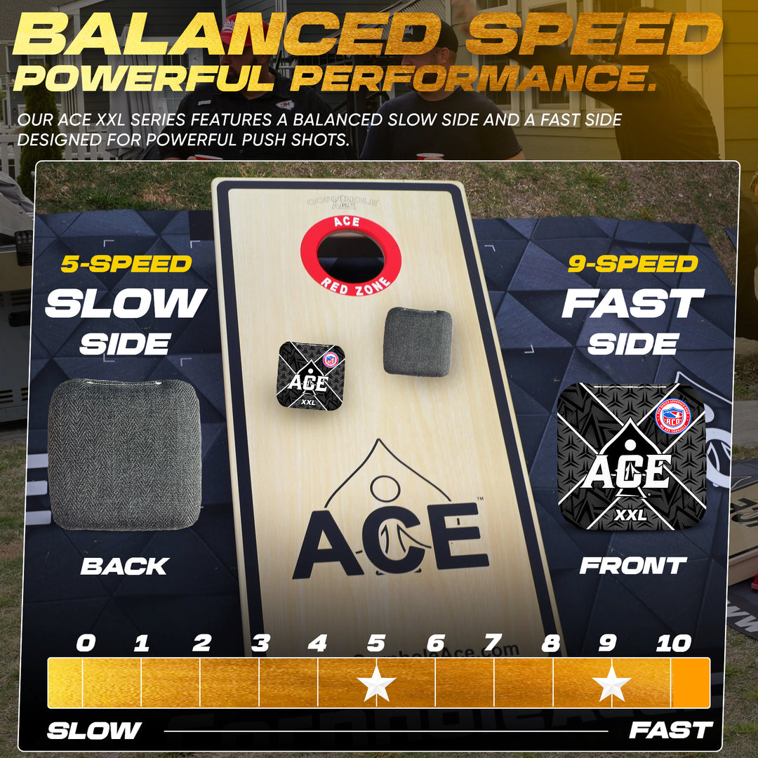 ACE XXL Series - Black Carpet - ACO Pro Approved Cornhole Bags - Bag Kit: 4 Pro Bags (5/9 Speed)
