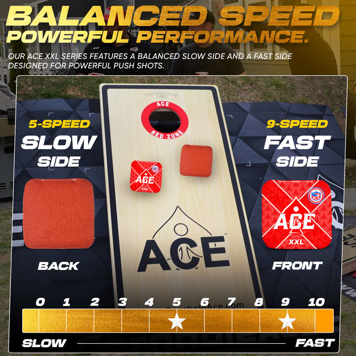 ACE XXL Series - Red Carpet - ACO Pro Approved Cornhole Bags - Bag Kit: 4 Pro Bags (5/9 Speed)