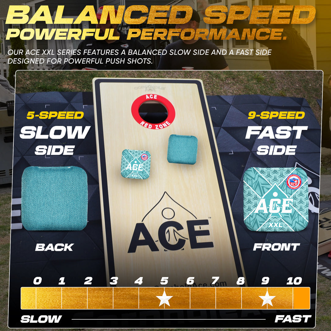 ACE XXL Series - Teal Carpet - ACO Pro Approved Cornhole Bags - Bag Kit: 4 Pro Bags (5/9 Speed)