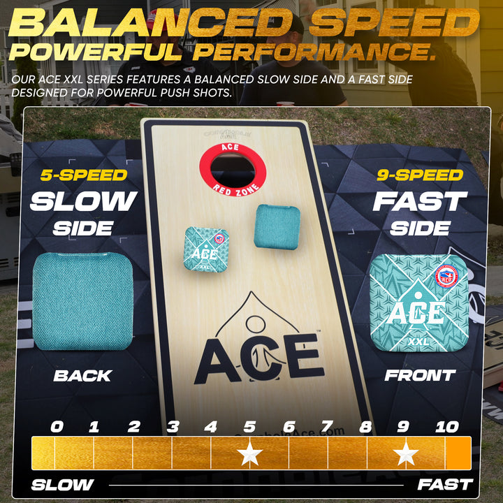 ACE XXL Series - Teal Carpet - ACO Pro Approved Cornhole Bags - Bag Kit: 4 Pro Bags (5/9 Speed)