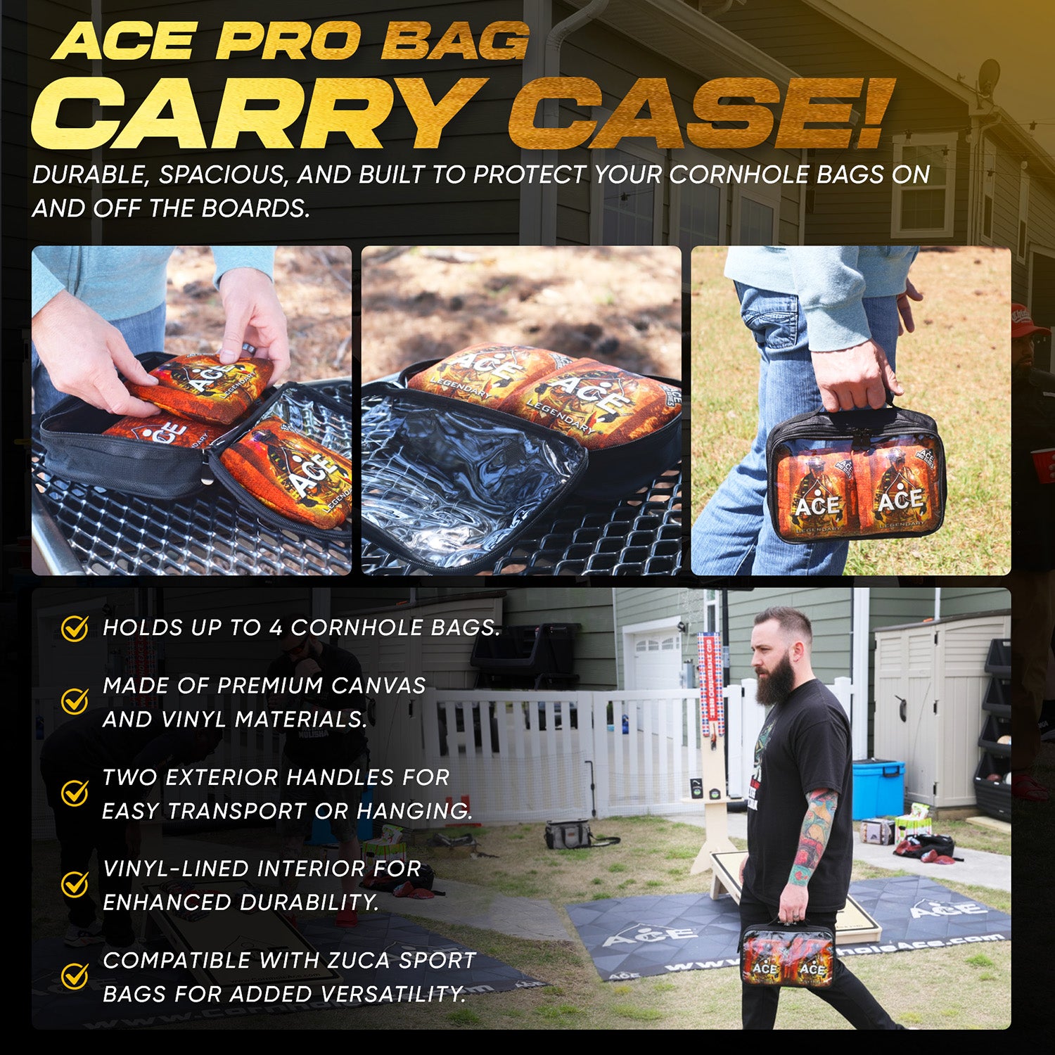 ACE XXL Series Green Carpet ACO Pro Approved Cornhole Bag Kit | 4