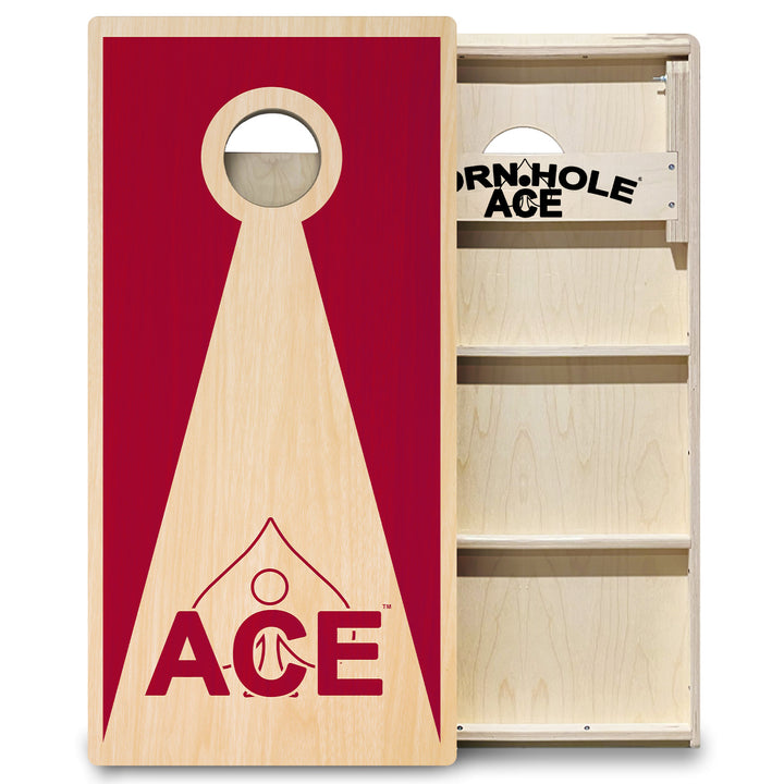 Maroon ACE Inverse Triangle - Cornhole Board Set - Professional