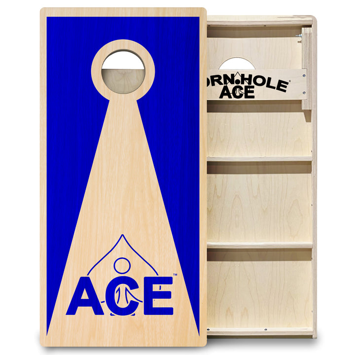 Navy Blue ACE Inverse Triangle - Cornhole Board Set - Professional