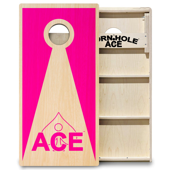 Pink ACE Inverse Triangle - Cornhole Board Set - Professional