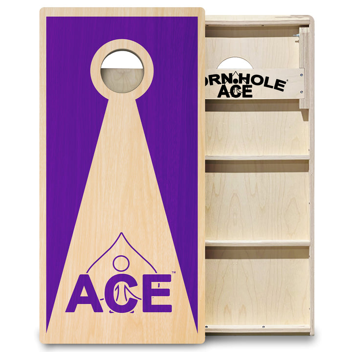 Purple ACE Inverse Triangle - Cornhole Board Set - Professional