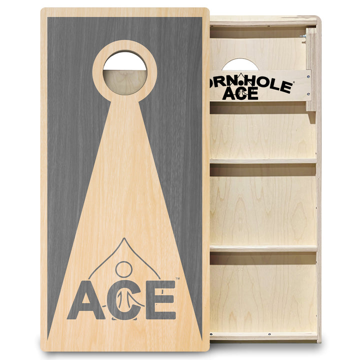 Silver ACE Inverse Triangle - Cornhole Board Set - Professional