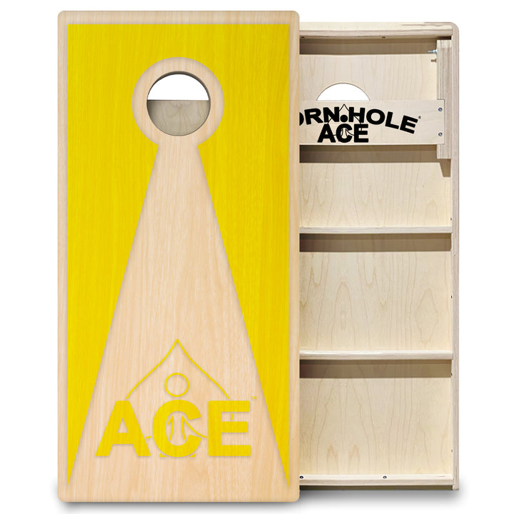 Yellow ACE Inverse Triangle – Cornhole Board Set- Professional