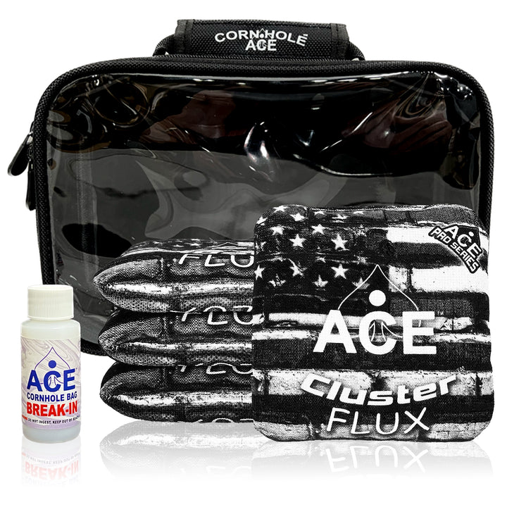 Cluster Flux - USA Flag Bricks - Black & White - ACE Pro Bag Kit: 4 Pro Bags + Break-In Kit + Carry Case