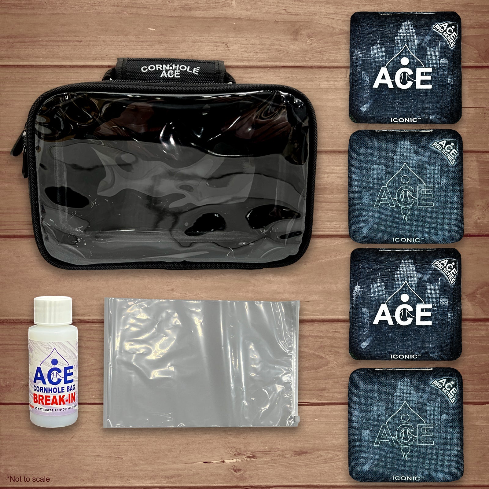 Legendary Black Cornhole Bag Kit | 4 Bags + Break-In Kit + Carry