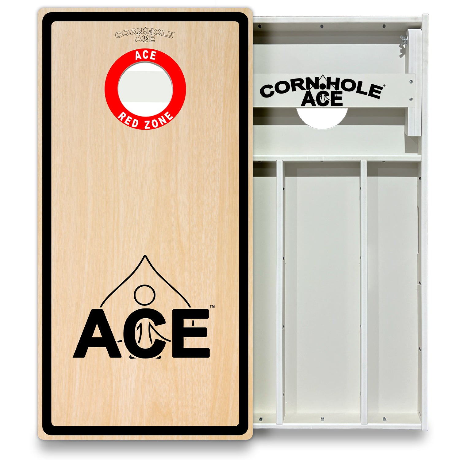 ACE Red Zone NO WEBSITE Cornhole Board Set | All Weather Blemished