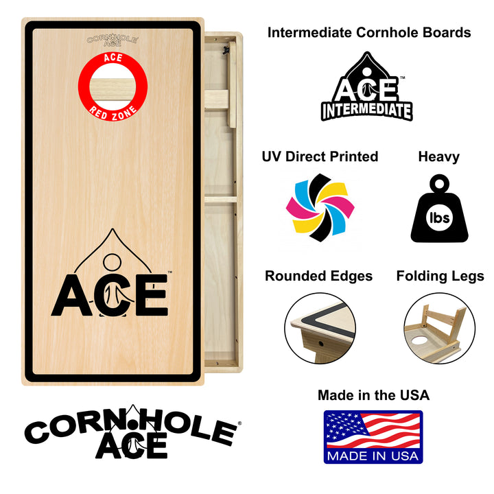 ACE Red Zone NO WEBSITE - Cornhole Board Set - Intermediate