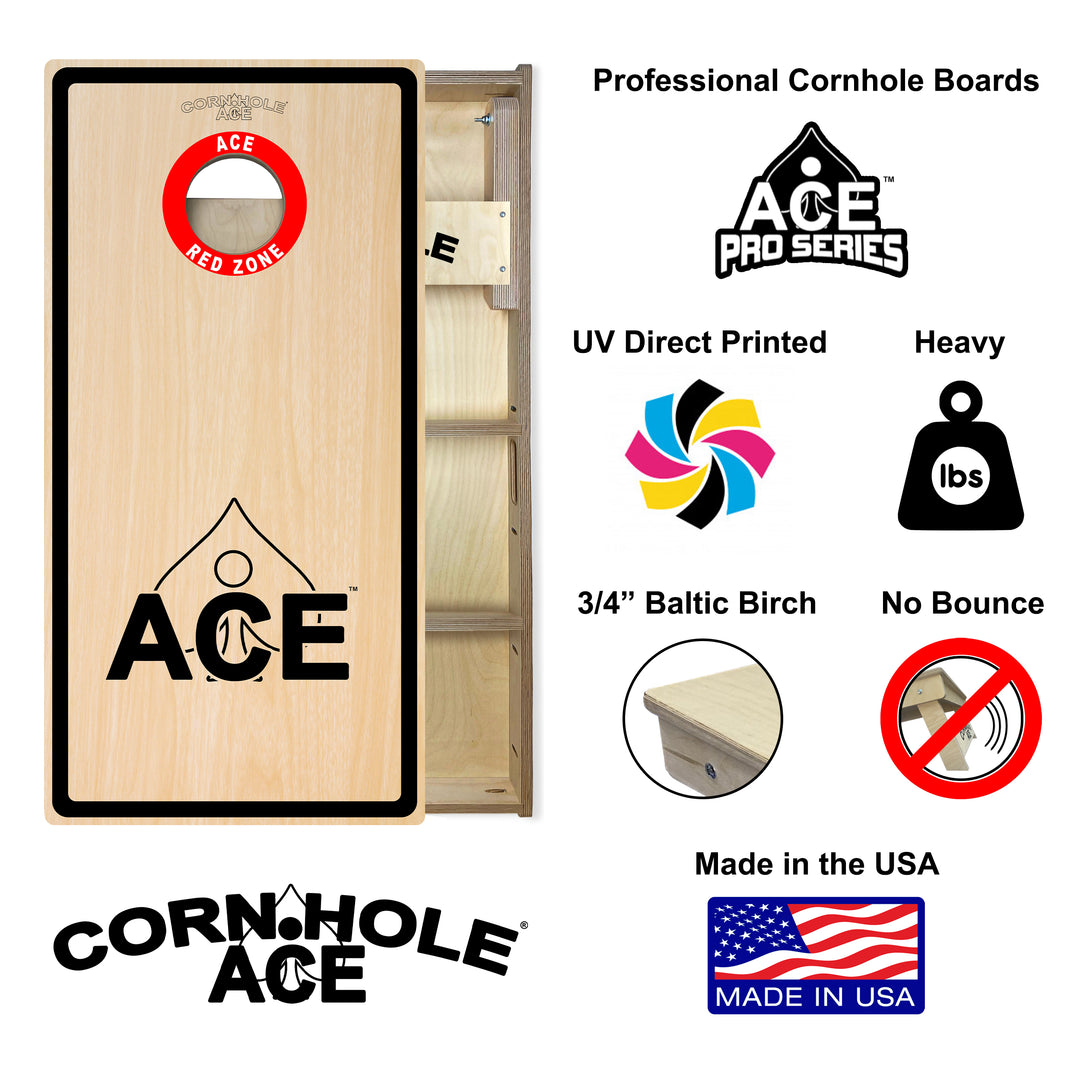 ACE Red Zone NO WEBSITE - Cornhole Board Set - Professional