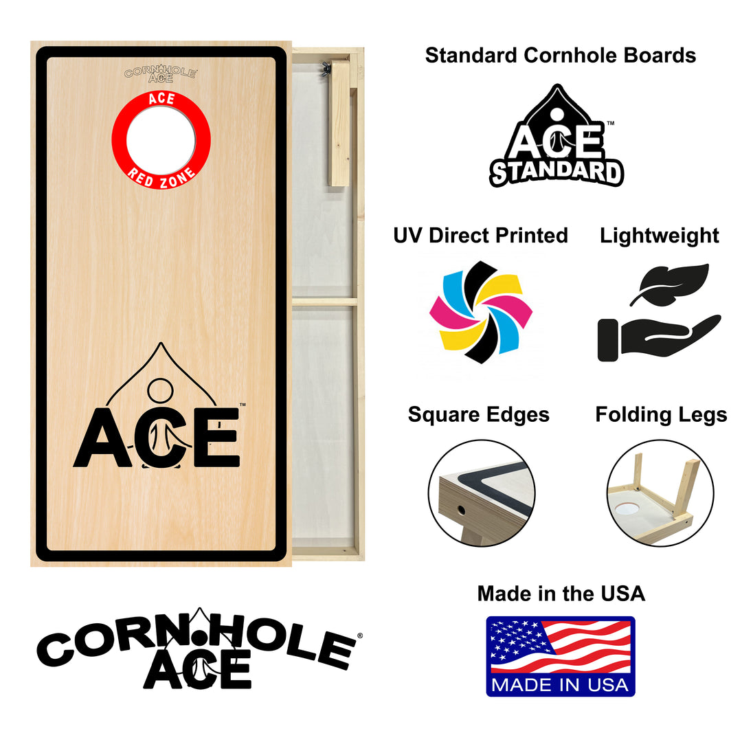 ACE Red Zone NO WEBSITE - Cornhole Board Set - Standard