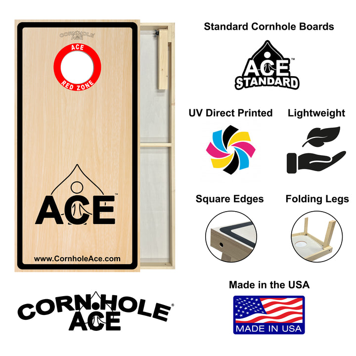 ACE Red Zone - Cornhole Board Set - Standard