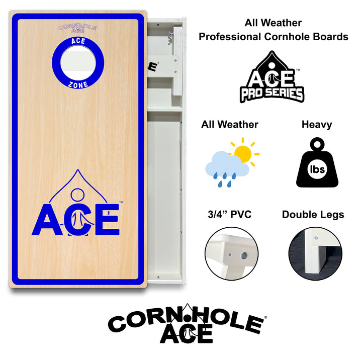 ACE Zone - Navy Blue - Cornhole Board Set - All Weather