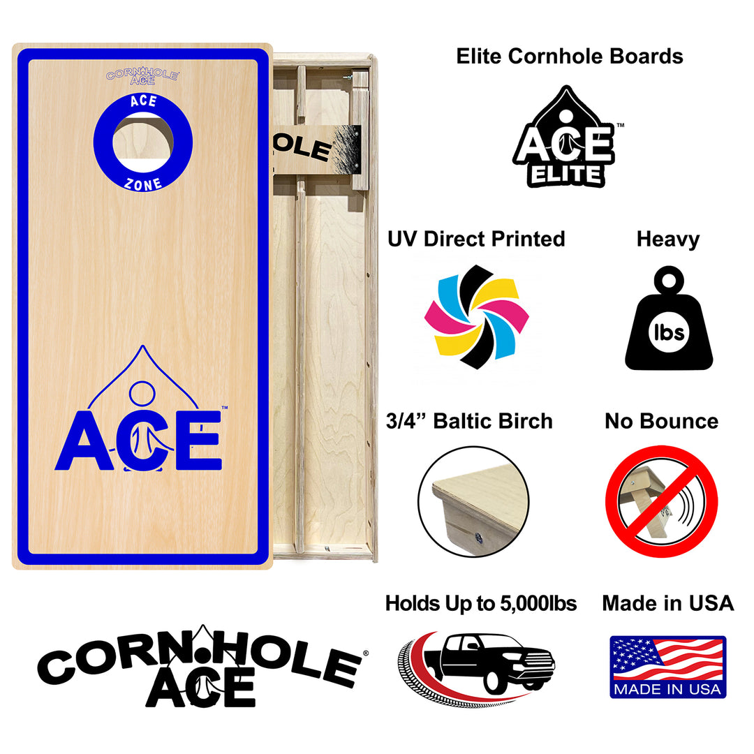 ACE Zone - Navy Blue - Cornhole Board Set - Elite