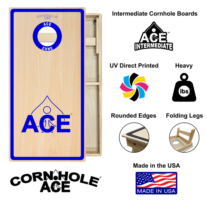 ACE Zone - Navy Blue - Cornhole Board Set - Intermediate