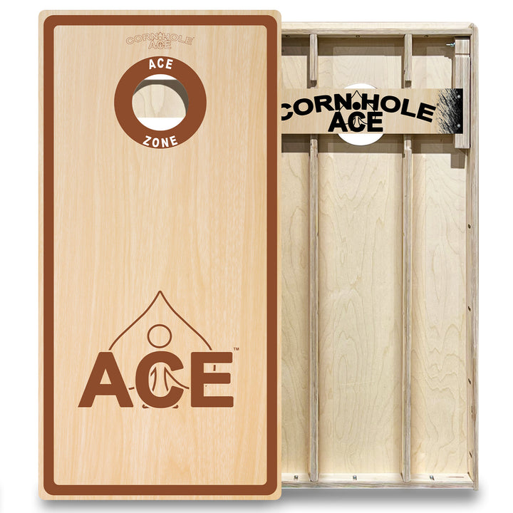 ACE Zone - Brown - Cornhole Board Set - Elite