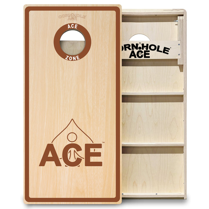 ACE Zone - Brown - Cornhole Board Set - Professional