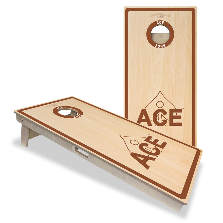 ACE Zone - Brown - Cornhole Board Set - Professional