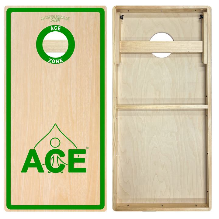 ACE Zone - Green - Cornhole Board Set - Intermediate