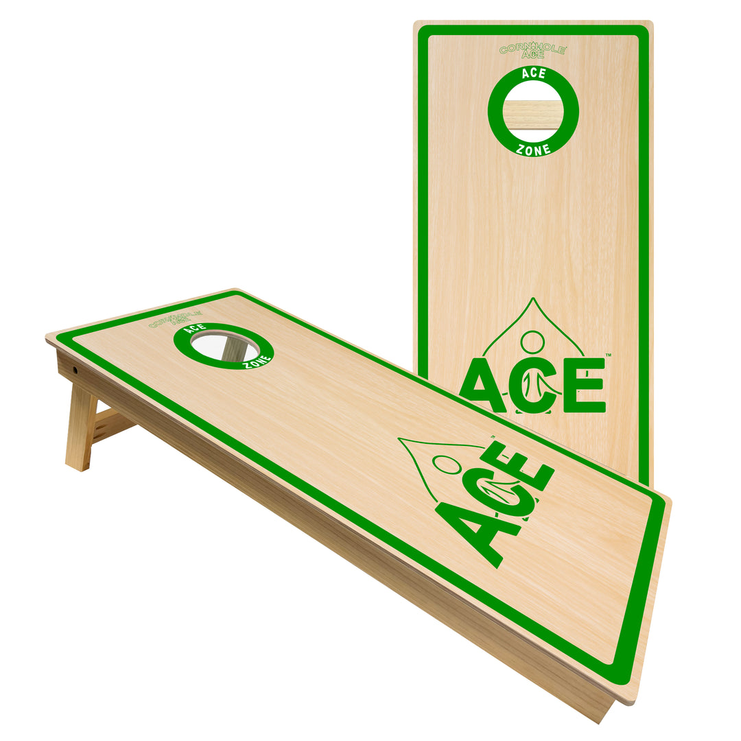 ACE Zone - Green - Cornhole Board Set - Intermediate