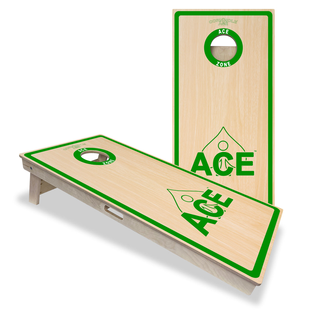 ACE Zone - Green - Cornhole Board Set - Professional