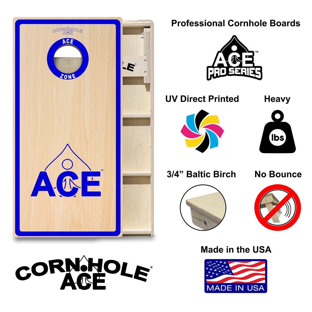 ACE Zone - Navy Blue - Cornhole Board Set - Professional