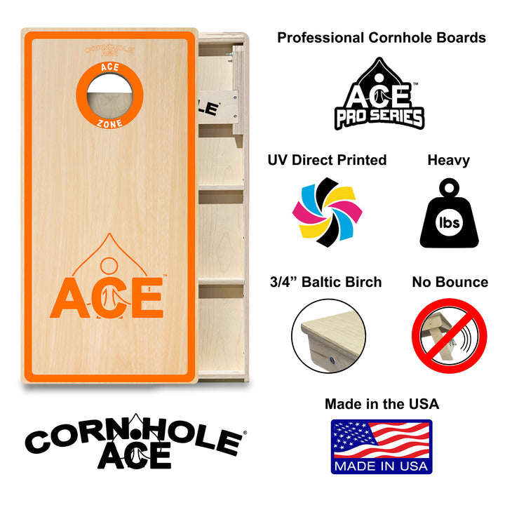 ACE Zone - Orange - Cornhole Board Set - Professional