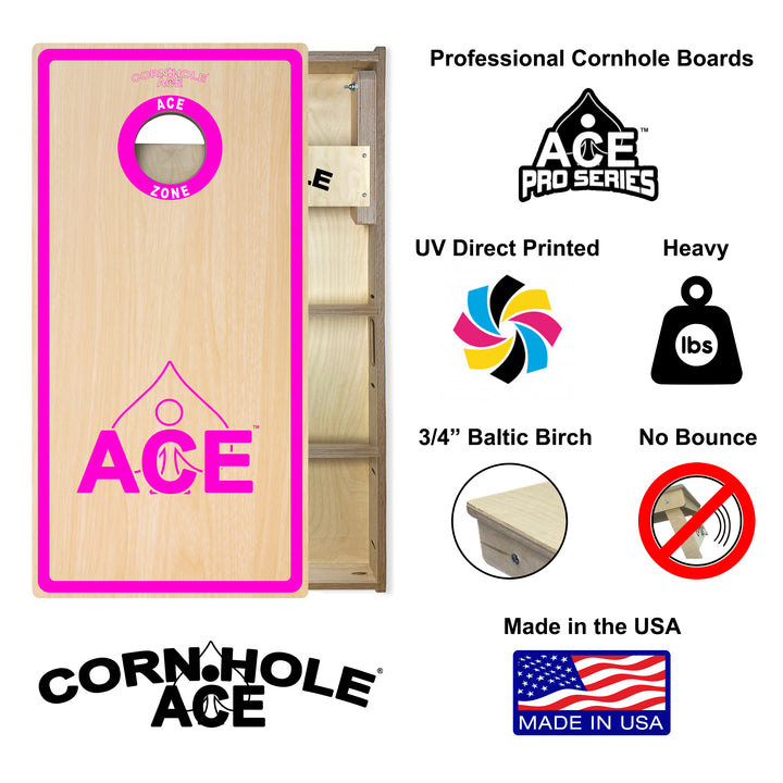 ACE Zone - Pink - Cornhole Board Set - Professional