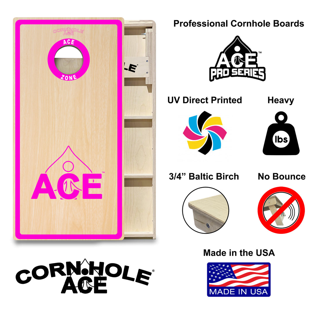 ACE Zone - Pink - Cornhole Board Set - Professional