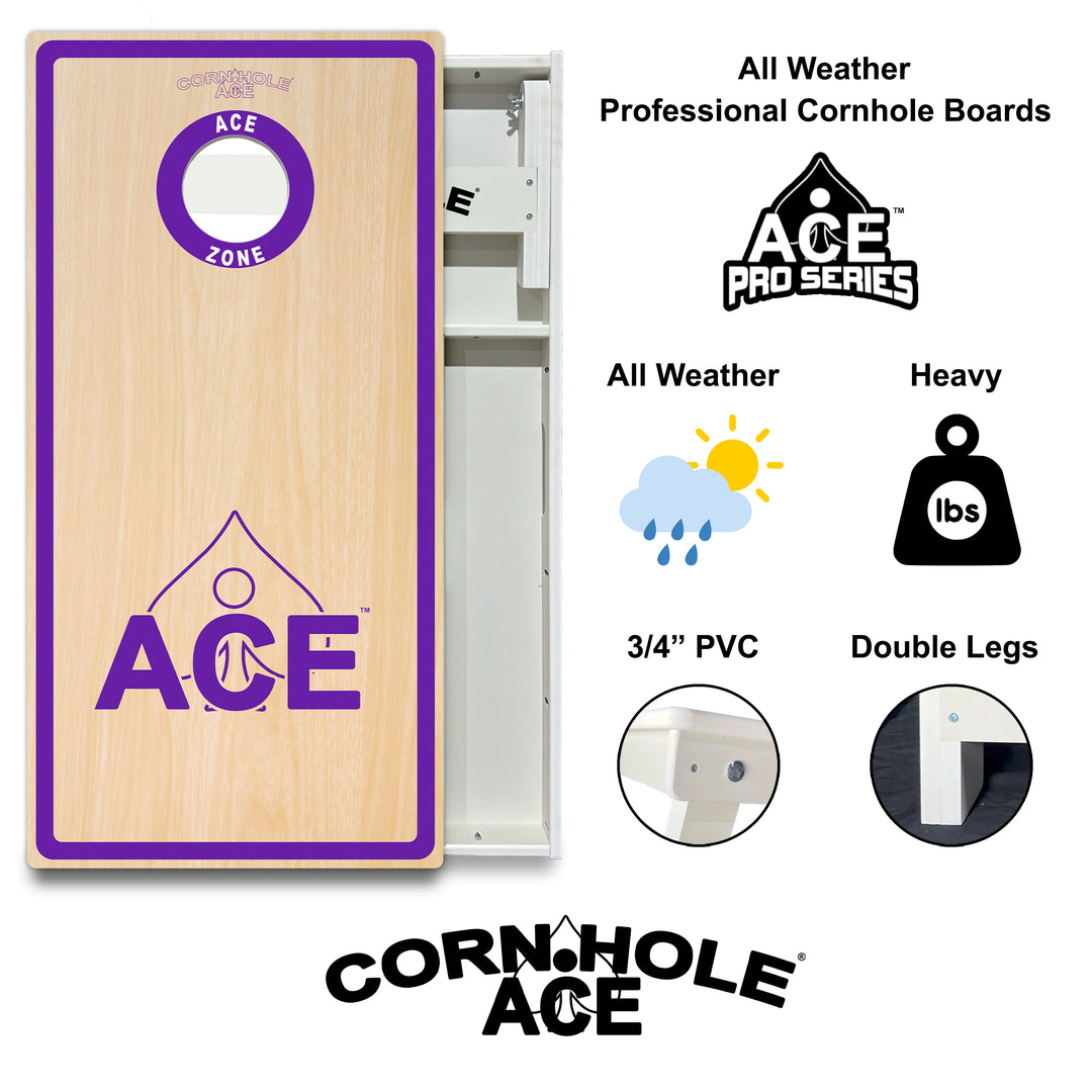 ACE Zone - Purple - Cornhole Board Set - All Weather