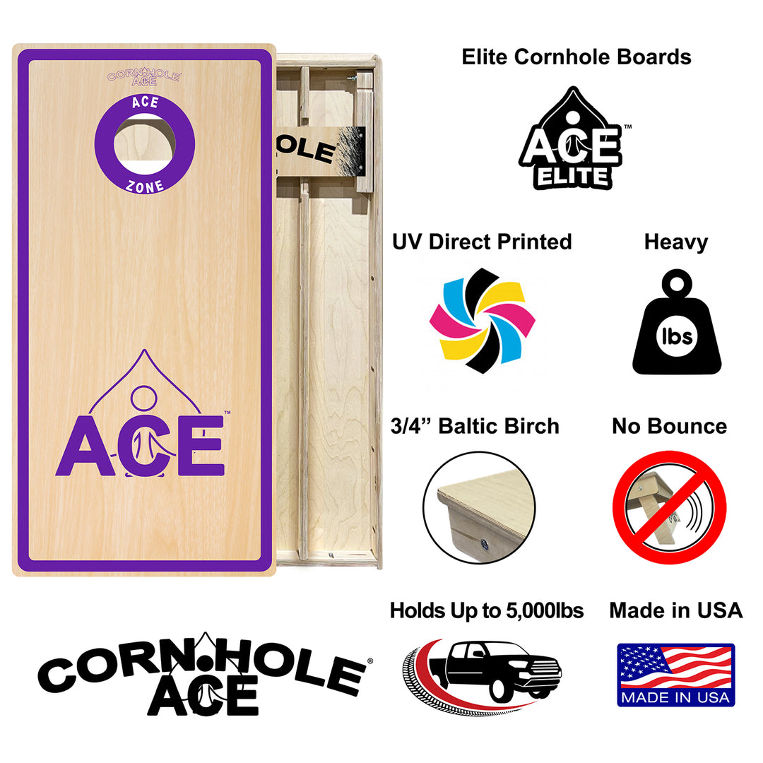 ACE Zone - Purple - Cornhole Board Set - Elite